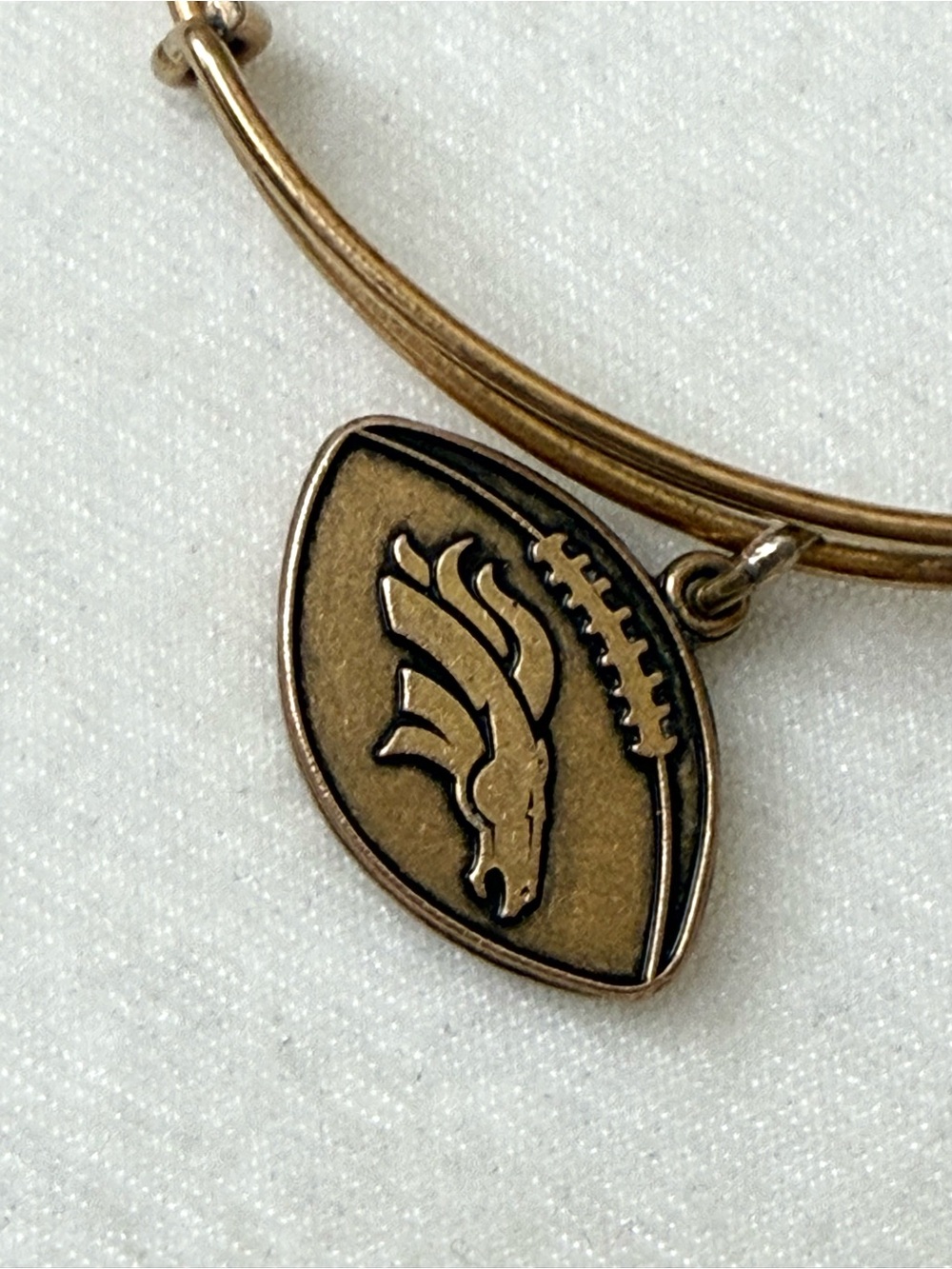 Alex and Ani Denver Broncos NFL Football Charm Bangle Rafaelian Gold - Picture 2 of 6